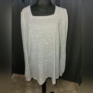 Gray Square Neck Sweater